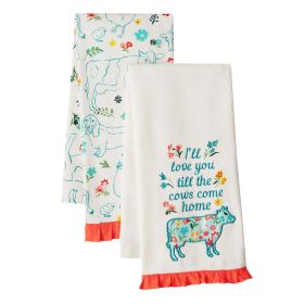 Animals Kitchen Towel Set, Multi-color, 20" x 30", Set of 2