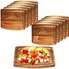 5pcs Acacia Wood Cutting Boards Bulk for Laser Engraving Wooden Dinner Plates with Groove Chopping Charcuterie Board Carving Tray for Housewarming Par