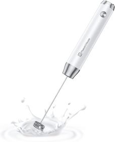 Rechargeable Milk Frother, LunaFro NS Handheld Electric Foam Maker Waterproof Detachable Stainless Steel Whisk Drink Mixer Foamer for Lattes