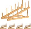 5 Pack Plate Stands for Display Wooden Multi Plate Holder Cabinet Organizer, 5-Tier Craft Show Vendor Counter Display Rack for Tabletop Book