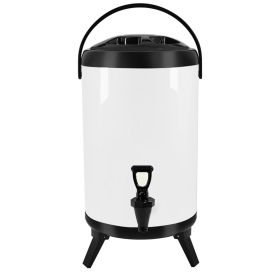 3.2 Gal Insulated Beverage Server – Stainless Steel White Thermal Container for Hot & Cold Drinks, Durable Drink Dispenser  Ideal for Home, Office