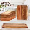 5pcs Acacia Wood Cutting Boards Bulk for Laser Engraving Wooden Dinner Plates with Groove Chopping Charcuterie Board Carving Tray for Housewarming Par