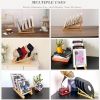 5 Pack Plate Stands for Display Wooden Multi Plate Holder Cabinet Organizer, 5-Tier Craft Show Vendor Counter Display Rack for Tabletop Book